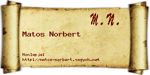Matos Norbert névjegykártya